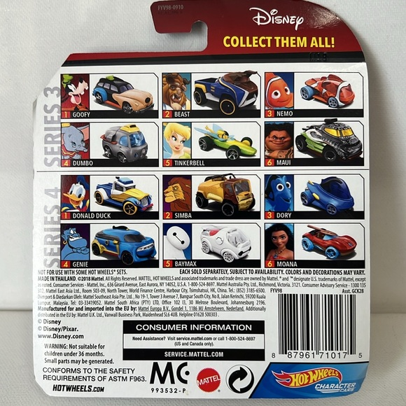 HOT WHEELS LION KING SIMBA CHARACTER CAR SERIES 4 #2/6 DISNEY - Picture 3 of 5